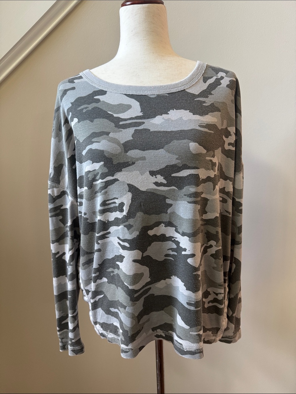 Chaser Grey Camo Long Sleeve Top